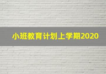 小班教育计划上学期2020