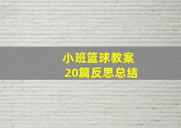 小班篮球教案20篇反思总结