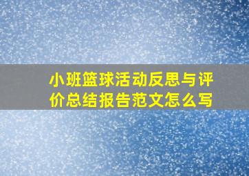 小班篮球活动反思与评价总结报告范文怎么写