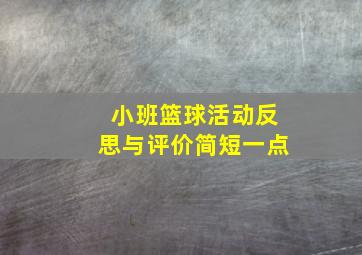 小班篮球活动反思与评价简短一点