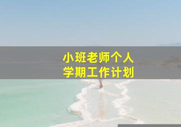 小班老师个人学期工作计划