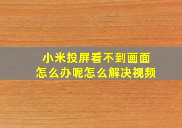 小米投屏看不到画面怎么办呢怎么解决视频