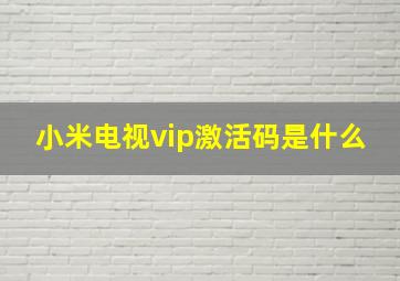 小米电视vip激活码是什么