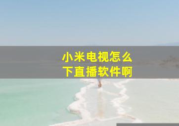 小米电视怎么下直播软件啊