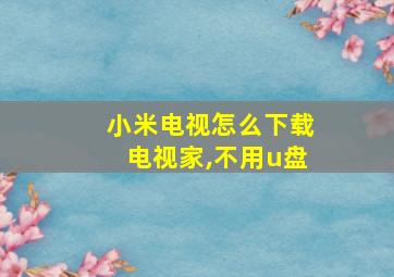 小米电视怎么下载电视家,不用u盘