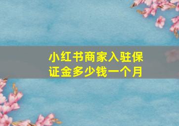 小红书商家入驻保证金多少钱一个月