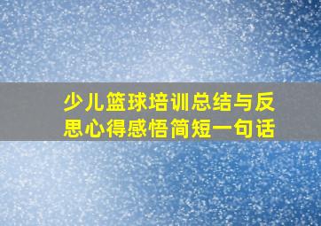 少儿篮球培训总结与反思心得感悟简短一句话