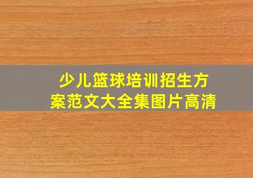 少儿篮球培训招生方案范文大全集图片高清