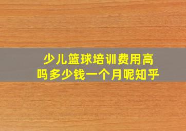 少儿篮球培训费用高吗多少钱一个月呢知乎