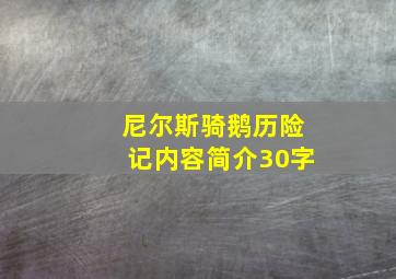 尼尔斯骑鹅历险记内容简介30字