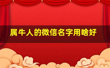 属牛人的微信名字用啥好