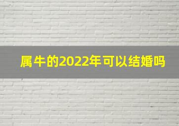 属牛的2022年可以结婚吗