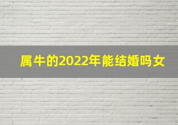 属牛的2022年能结婚吗女