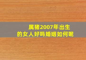 属猪2007年出生的女人好吗婚姻如何呢