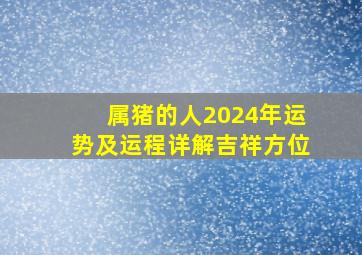 属猪的人2024年运势及运程详解吉祥方位