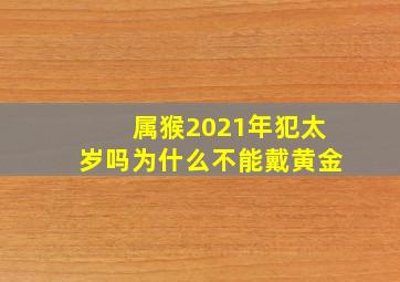 属猴2021年犯太岁吗为什么不能戴黄金