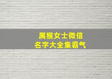 属猴女士微信名字大全集霸气