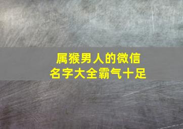 属猴男人的微信名字大全霸气十足