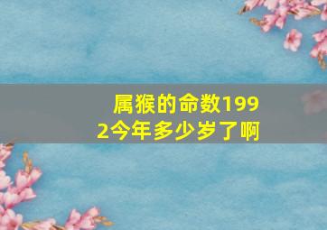 属猴的命数1992今年多少岁了啊