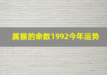 属猴的命数1992今年运势