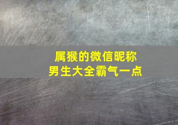 属猴的微信昵称男生大全霸气一点