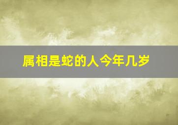 属相是蛇的人今年几岁