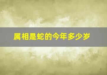 属相是蛇的今年多少岁