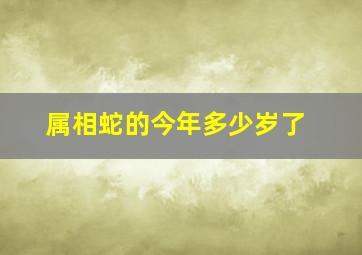 属相蛇的今年多少岁了