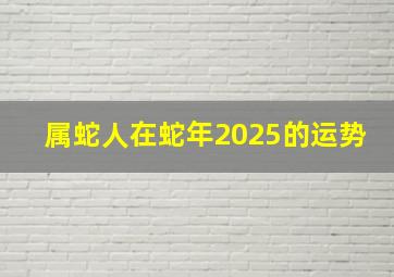 属蛇人在蛇年2025的运势