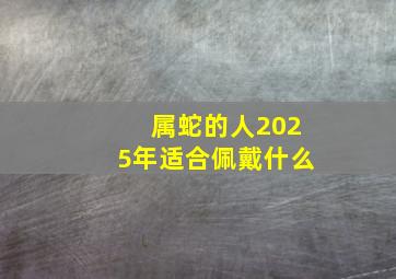 属蛇的人2025年适合佩戴什么