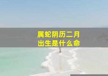 属蛇阴历二月出生是什么命