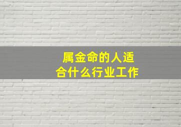 属金命的人适合什么行业工作