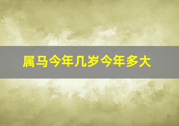 属马今年几岁今年多大