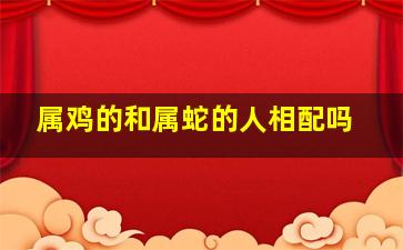 属鸡的和属蛇的人相配吗