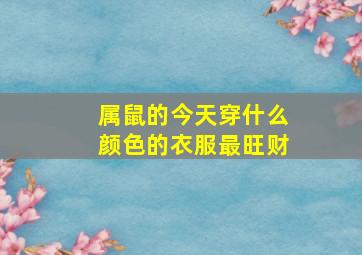 属鼠的今天穿什么颜色的衣服最旺财