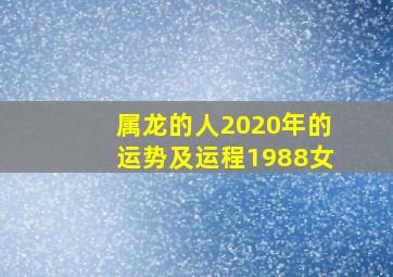 属龙的人2020年的运势及运程1988女