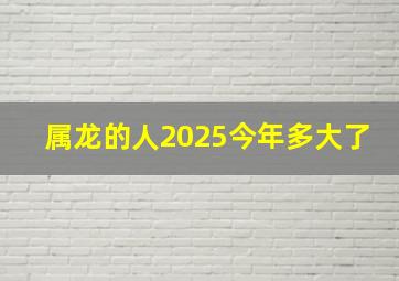 属龙的人2025今年多大了