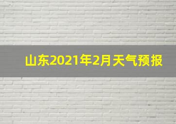 山东2021年2月天气预报