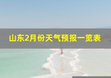 山东2月份天气预报一览表