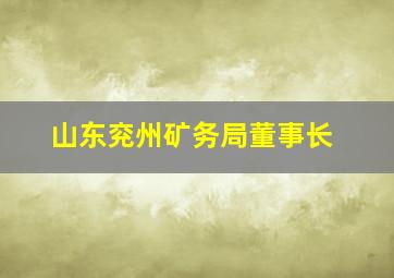 山东兖州矿务局董事长