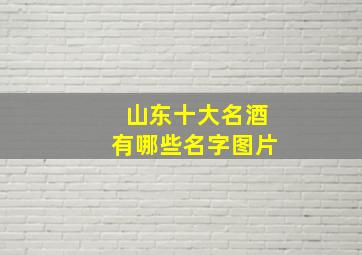 山东十大名酒有哪些名字图片