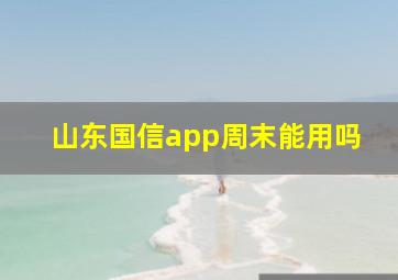 山东国信app周末能用吗