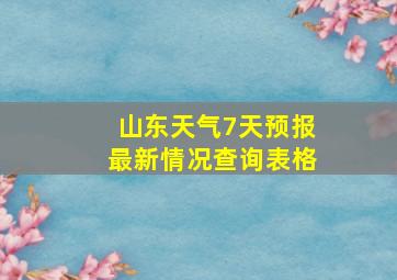 山东天气7天预报最新情况查询表格