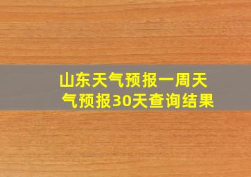 山东天气预报一周天气预报30天查询结果