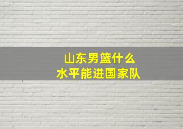 山东男篮什么水平能进国家队