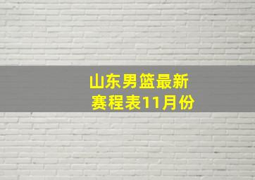 山东男篮最新赛程表11月份