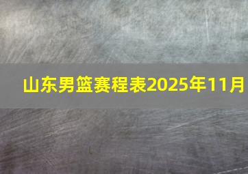 山东男篮赛程表2025年11月