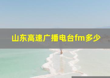 山东高速广播电台fm多少