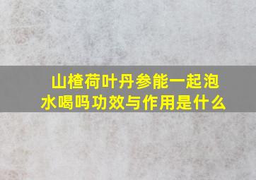 山楂荷叶丹参能一起泡水喝吗功效与作用是什么