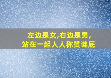 左边是女,右边是男,站在一起人人称赞谜底